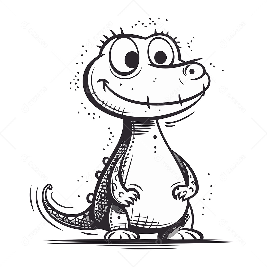 Crocodilo de Desenho Animado Ilustração Vetor EPS