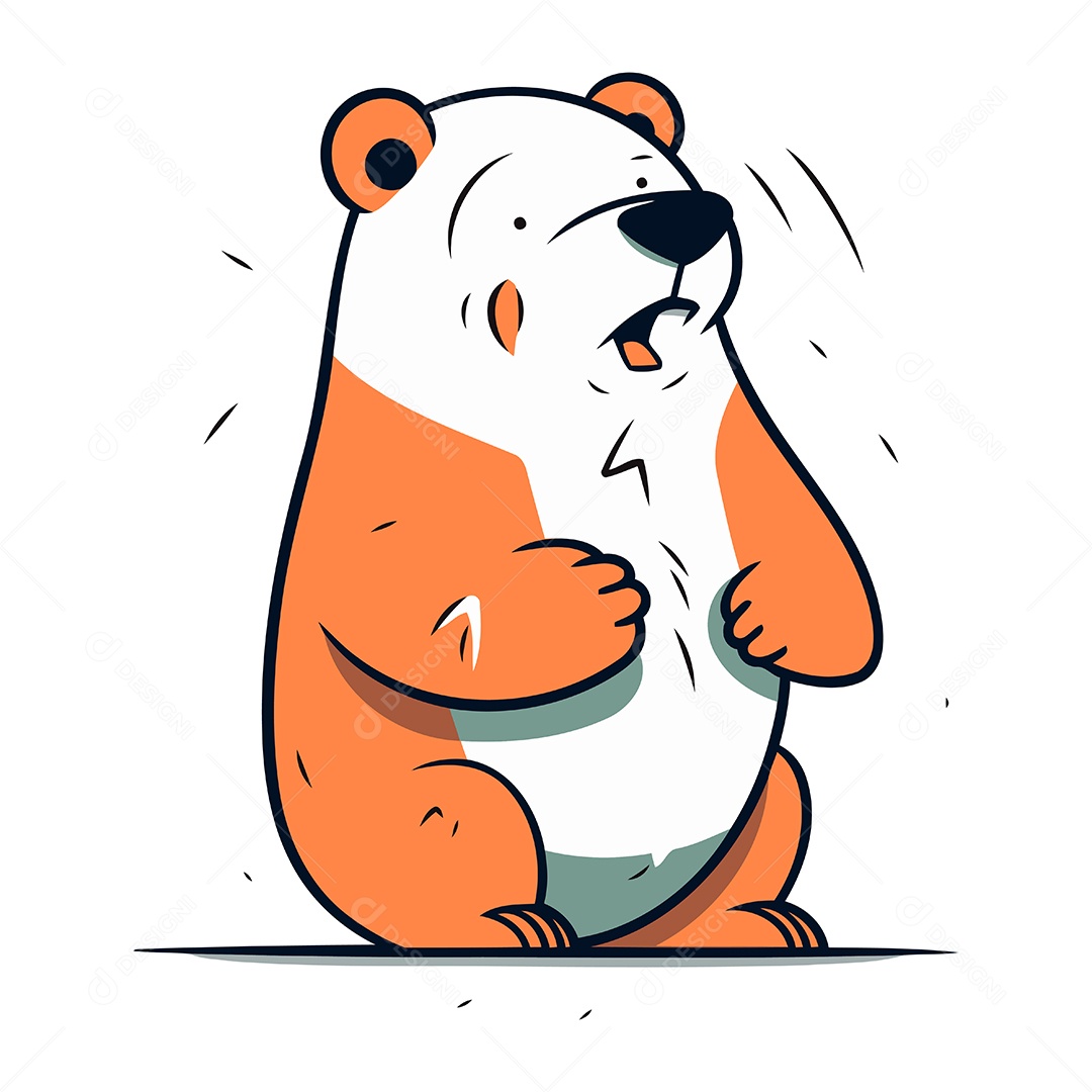 Urso de Desenho Animado Ilustração Vetor EPS