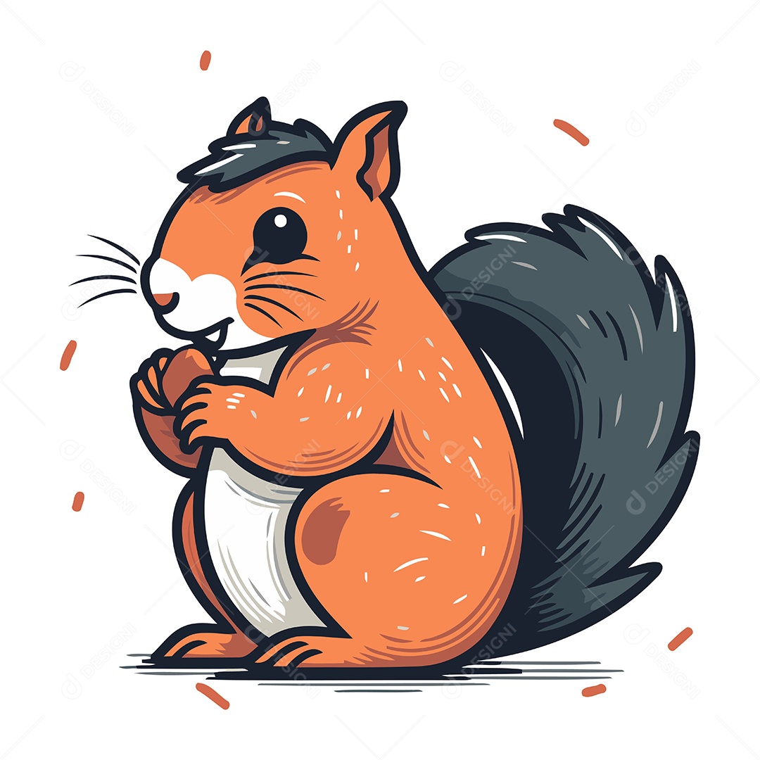 Esquilo de Desenho Animado Ilustração Vetor EPS