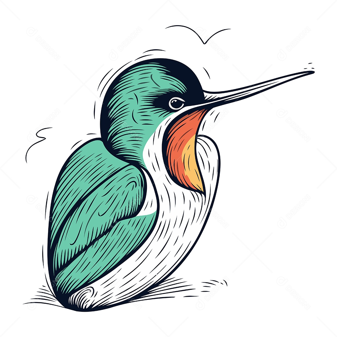 Beija Flor de Desenho Animado Ilustração Vetor EPS