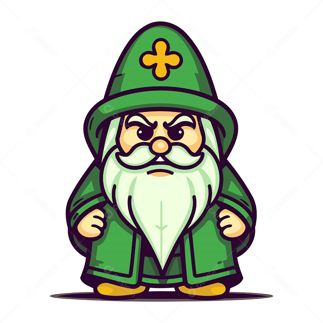 Duende Fofo de Desenho Animado Ilustração Vetor EPS