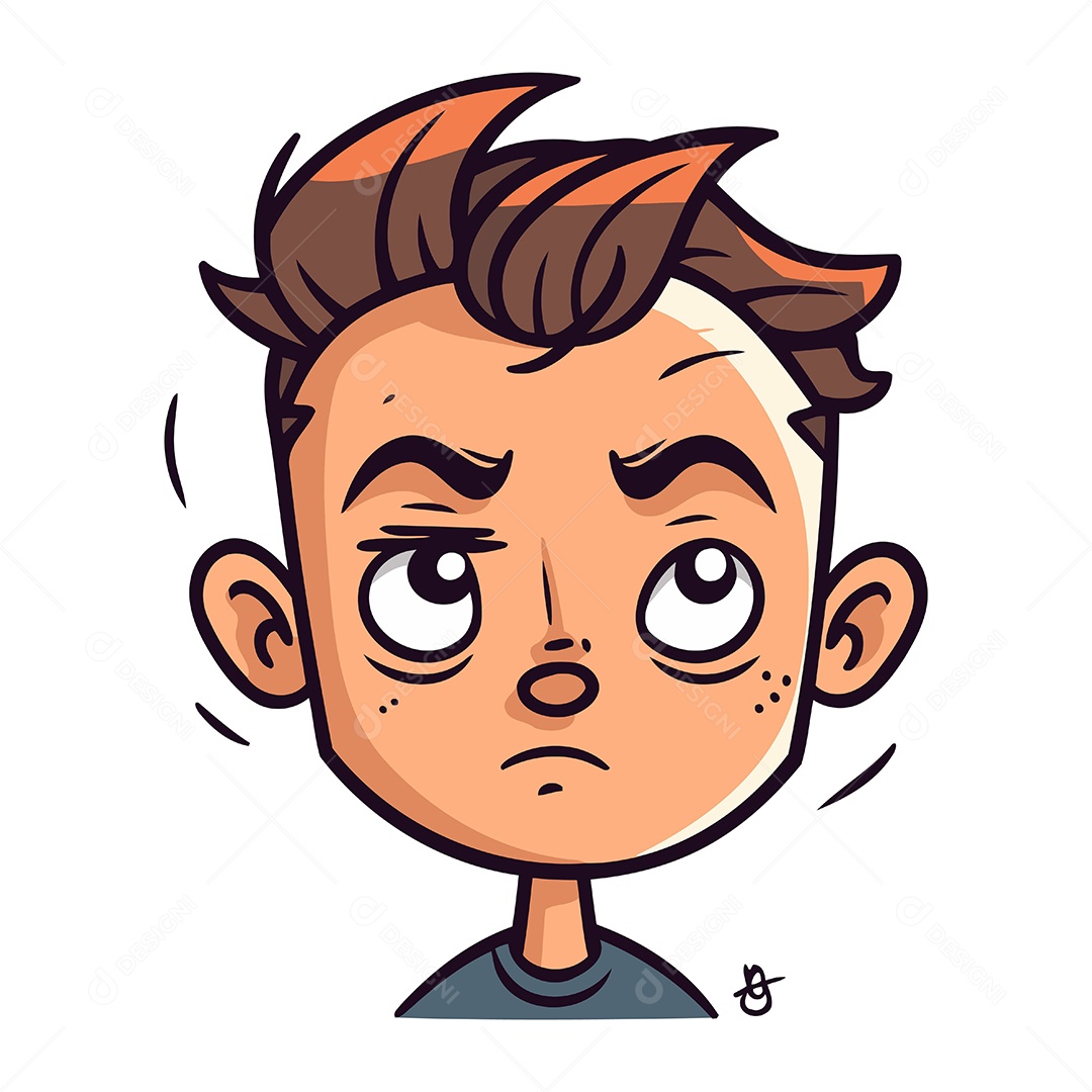 Garoto Irritado Desenho Animado Ilustração Vetor EPS