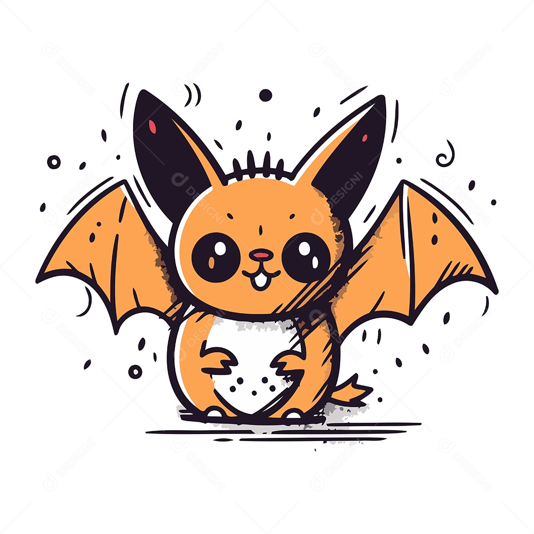 Morcego de Desenho Animado Ilustração Vetor EPS