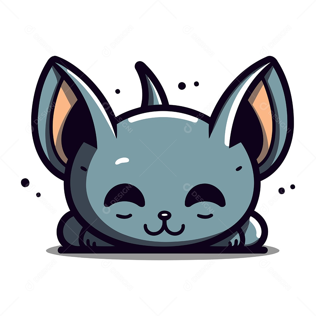 Gato Fofo de Desenho Animado Ilustração Vetor EPS