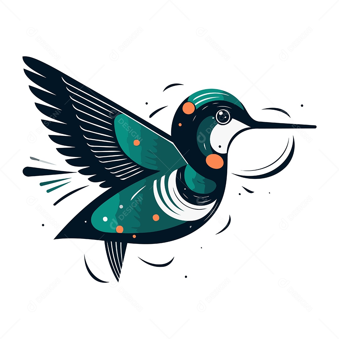 Beija Flor de Desenho Animado Ilustração Vetor EPS