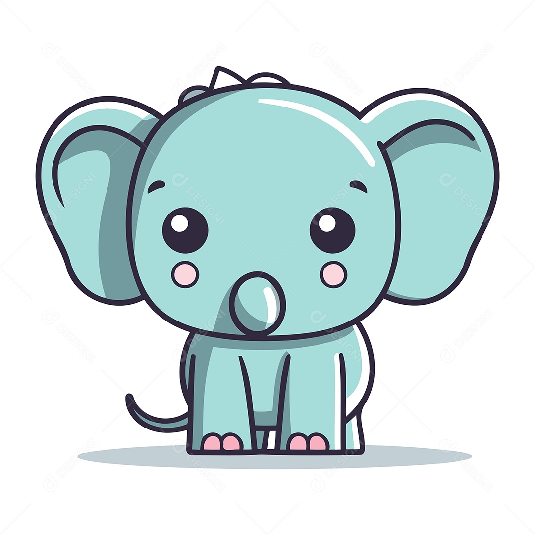 Elefante de Desenho Animado Ilustração Vetor EPS