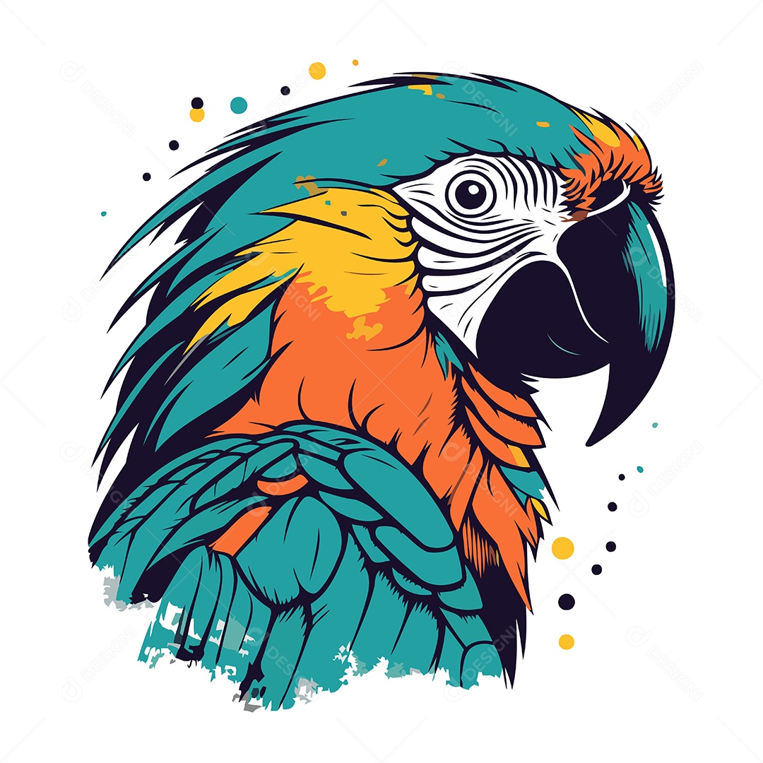 Arara de Desenho Animado Ilustração Vetor EPS