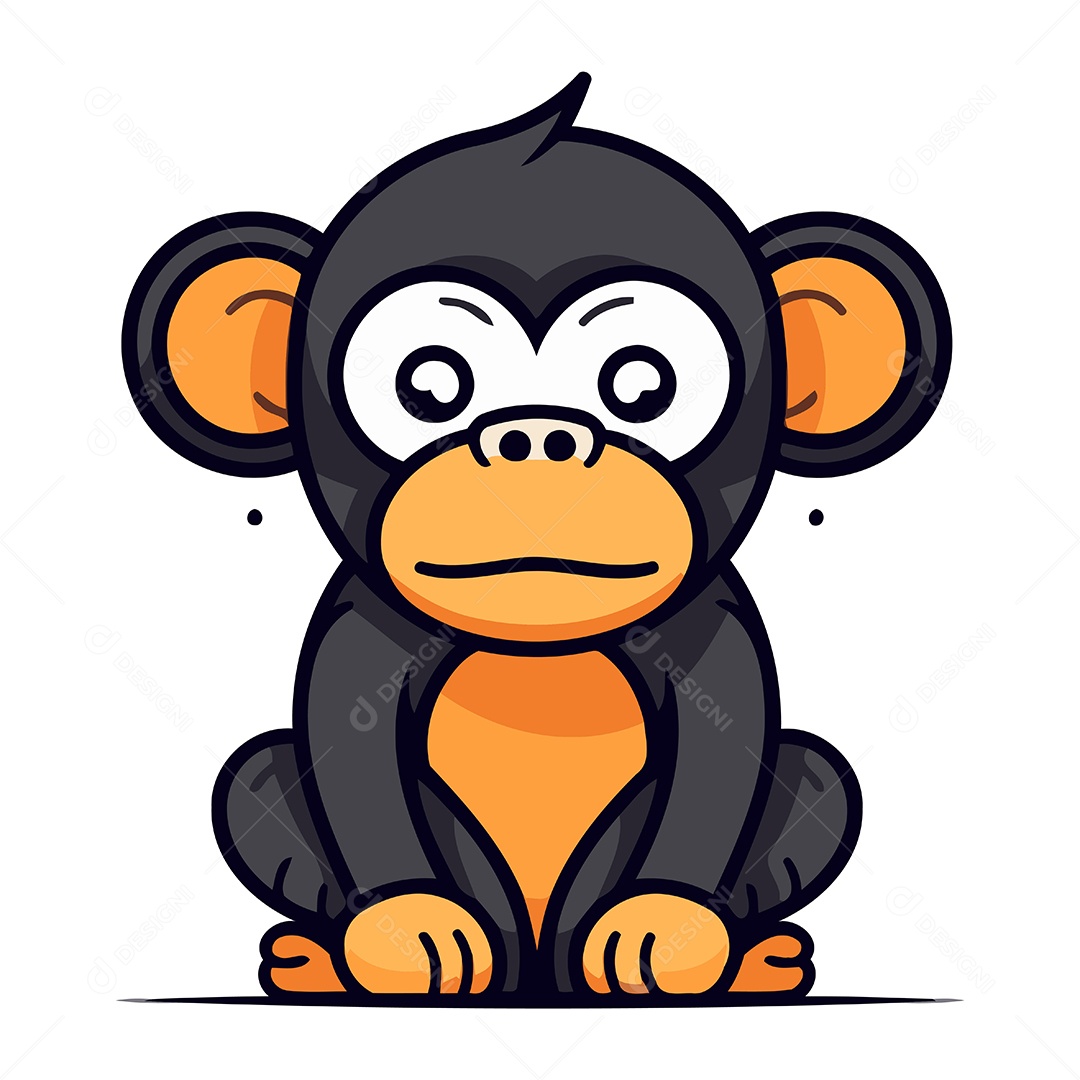 Macaco de Desenho Animado Ilustração Vetor EPS