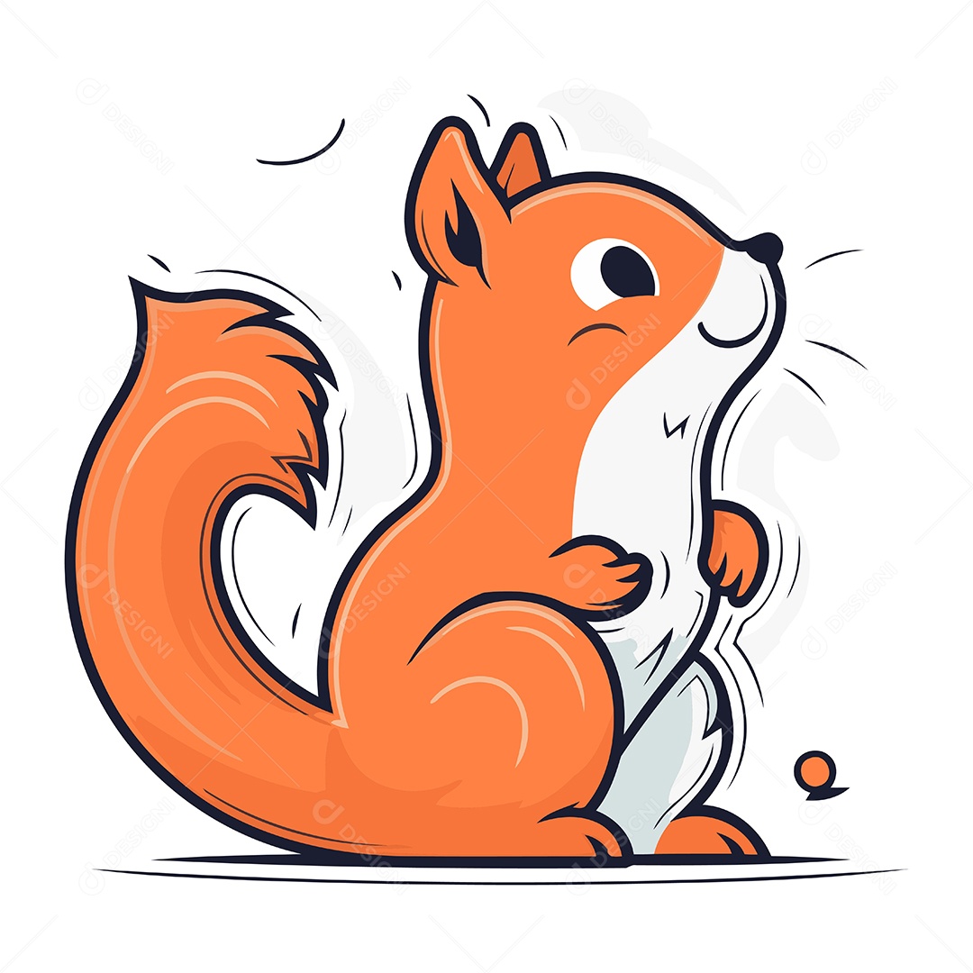 Esquilo de Desenho Animado Ilustração Vetor EPS