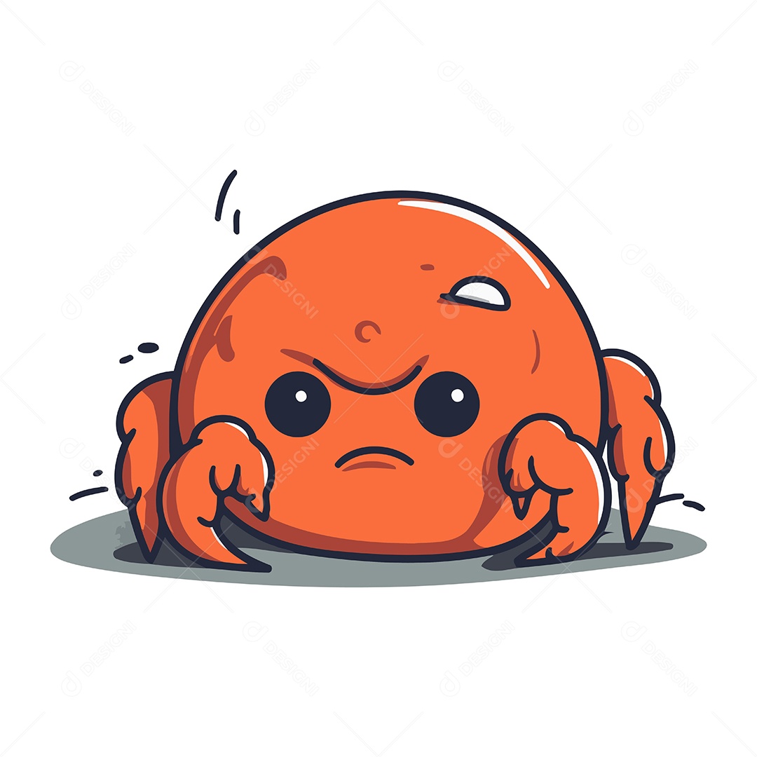 Caranguejo Bravo de Desenho Animado Ilustração Vetor EPS