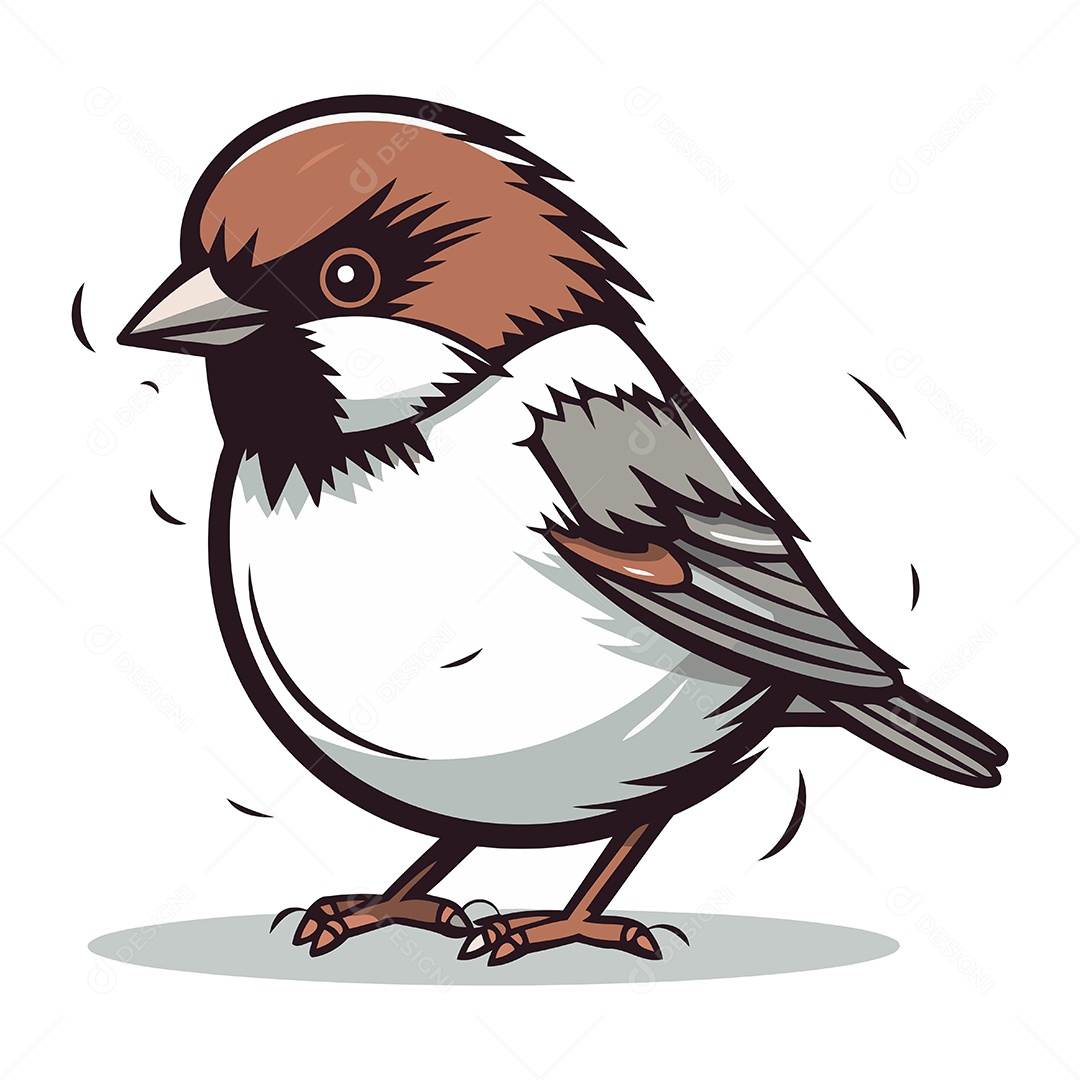 Passarinho de Desenho Animado Ilustração Vetor EPS