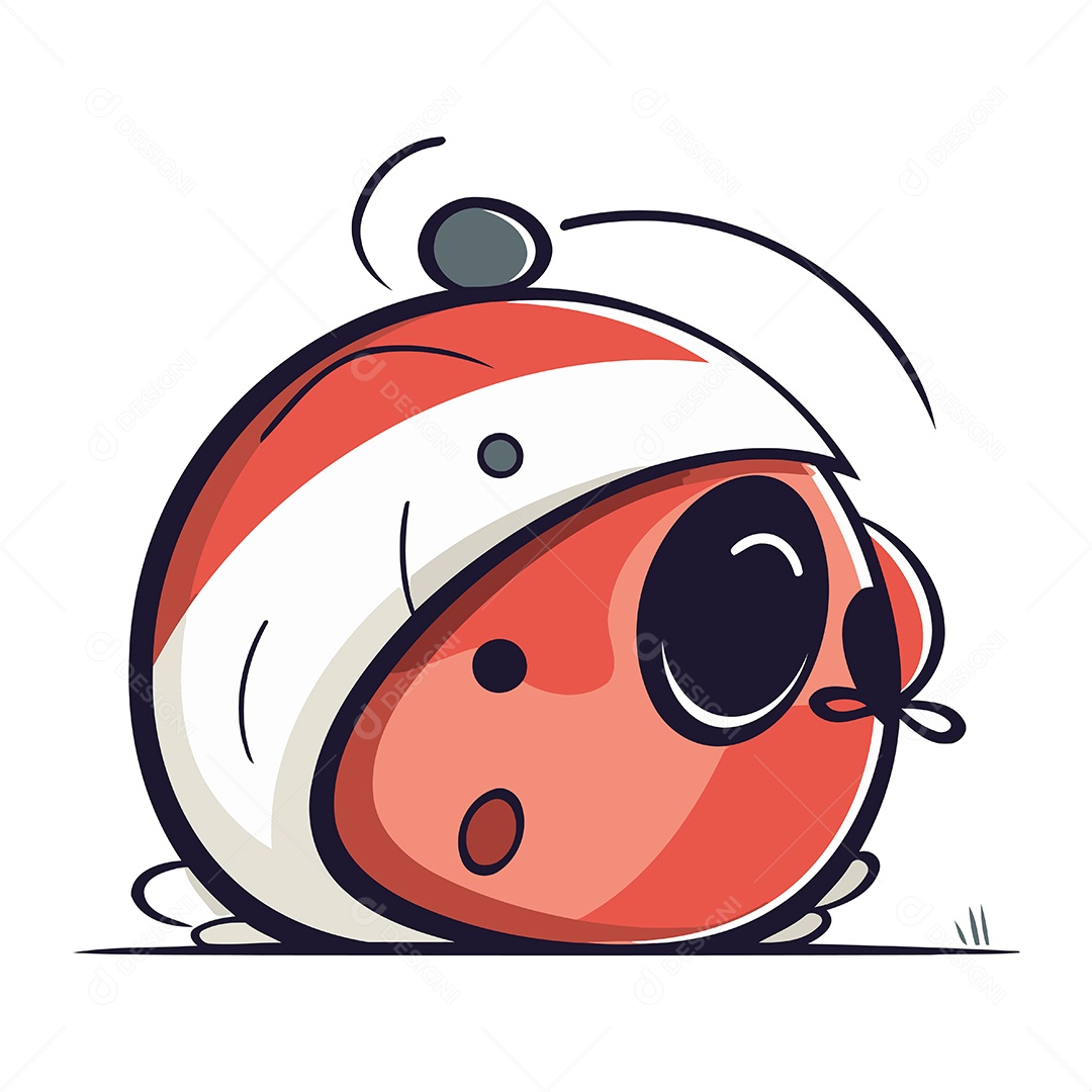 Joaninha Fofa de Desenho Animado Ilustração Vetor EPS