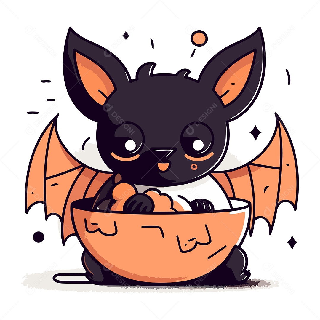 Morcego de Desenho Animado Ilustração Vetor EPS