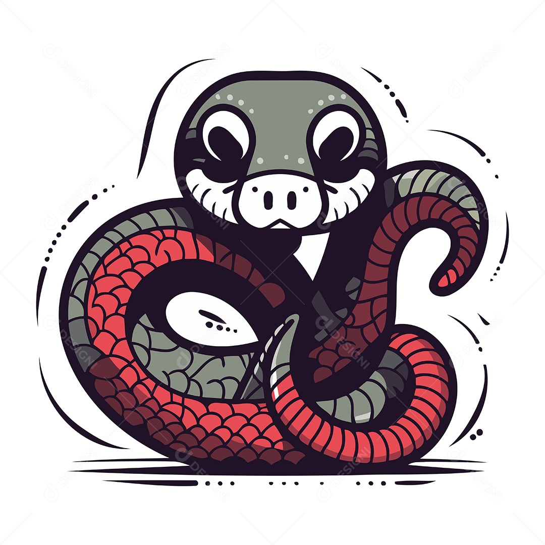 Cobra de Desenho Animado Ilustração Vetor EPS