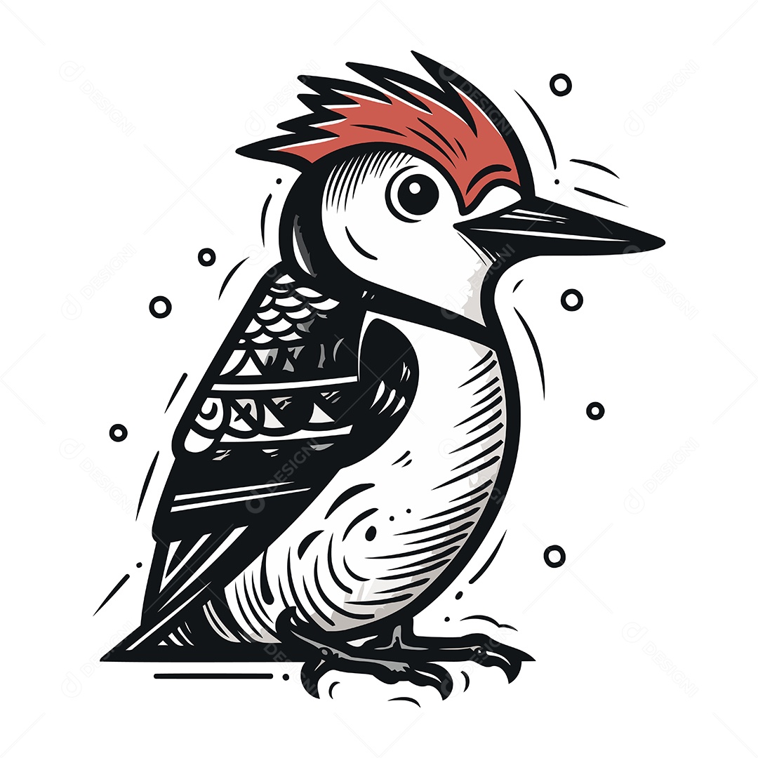 Pica Pau de Desenho Animado Ilustração Vetor EPS