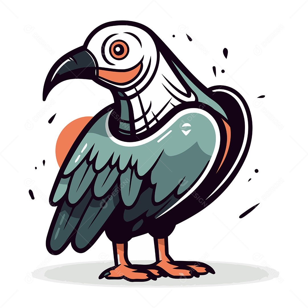 Abutre de Desenho Animado Ilustração Vetor EPS