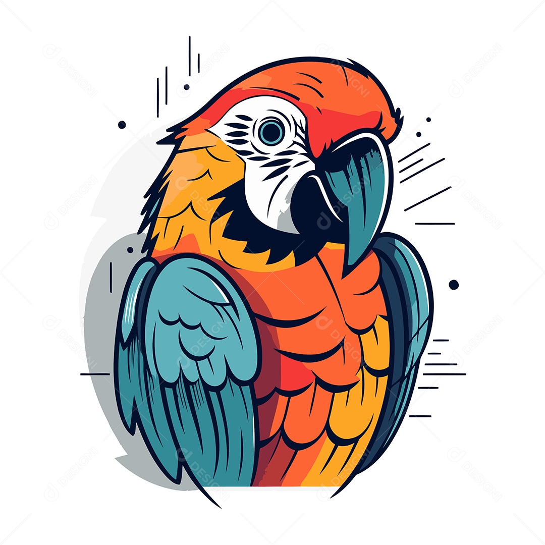 Arara de Desenho Animado Ilustração Vetor EPS