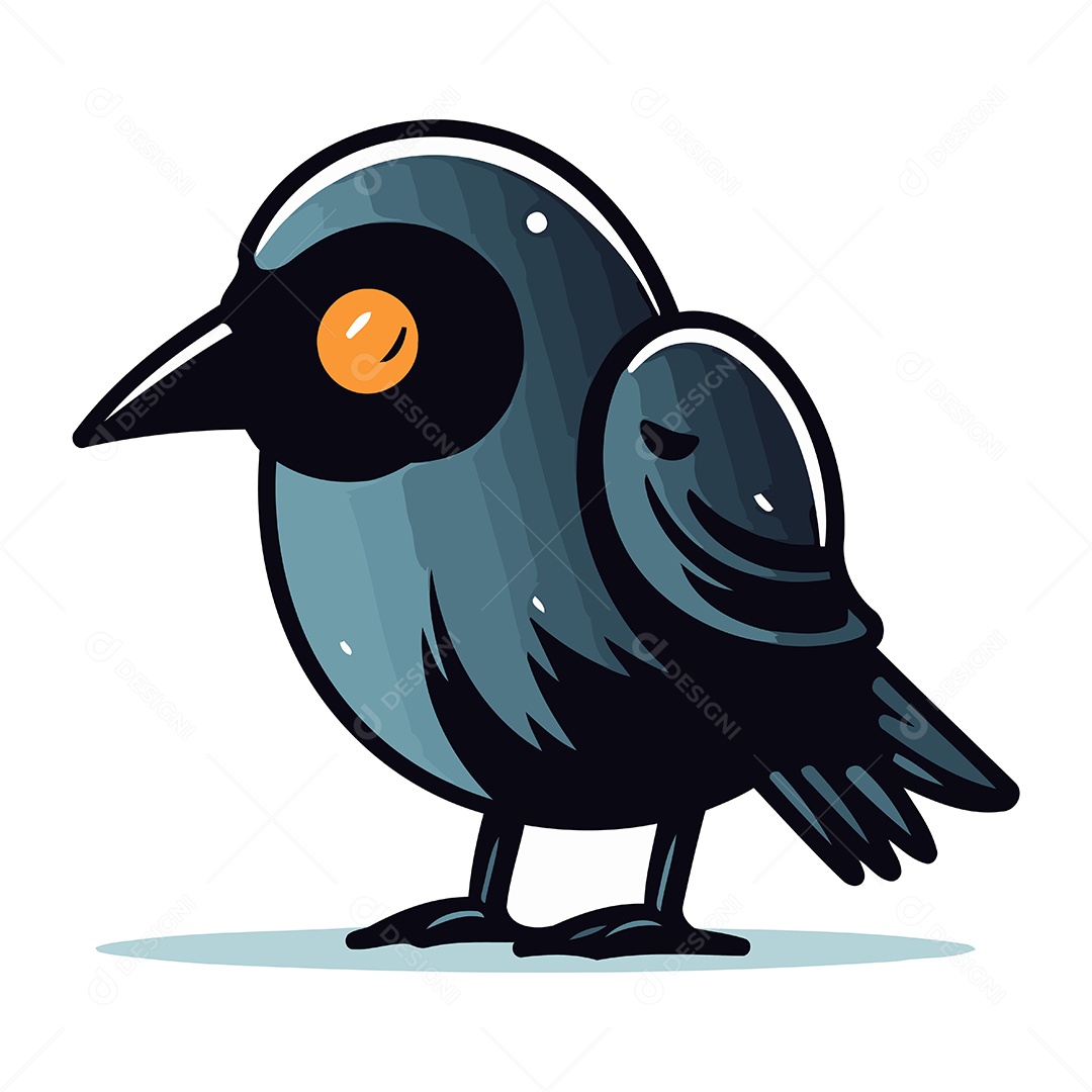 Corvo de Desenho Animado Ilustração Vetor EPS