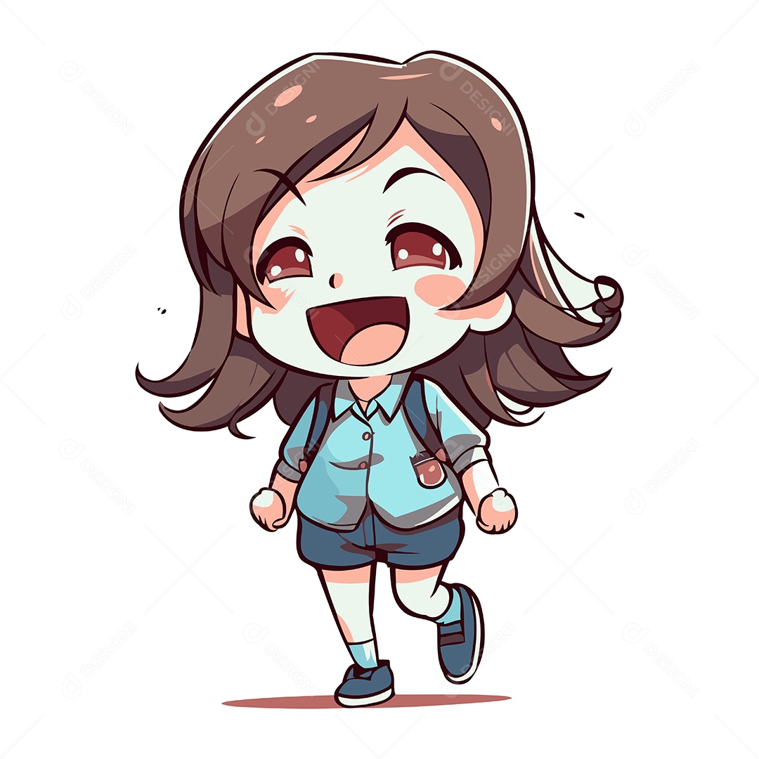 Garotinha Fofa de Desenho Animado Ilustração Vetor EPS