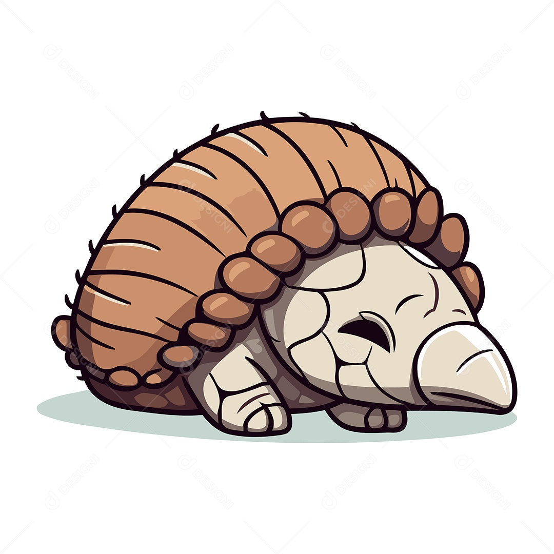 Tatu de Desenho Animado Ilustração Vetor EPS