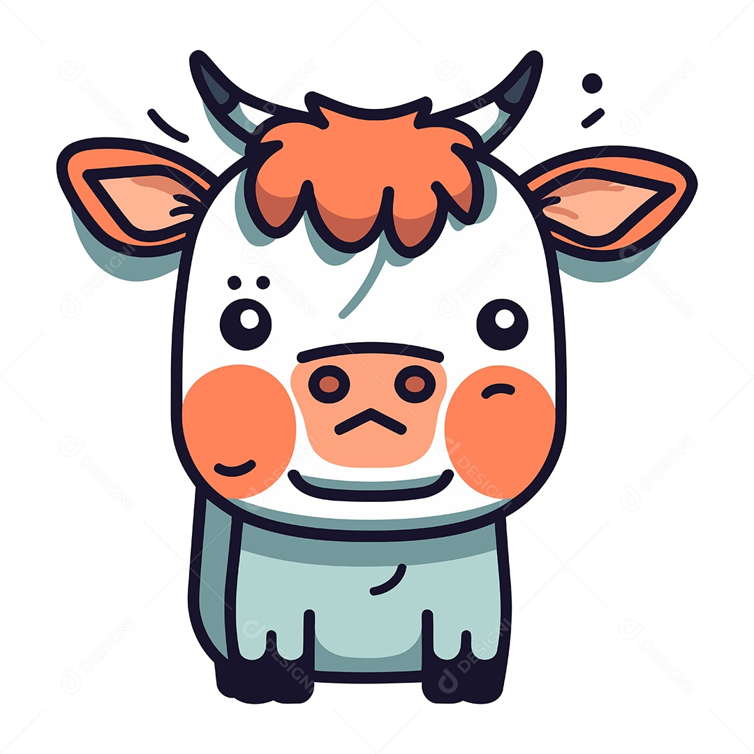 Vaca de Desenho Animado Ilustração Vetor EPS