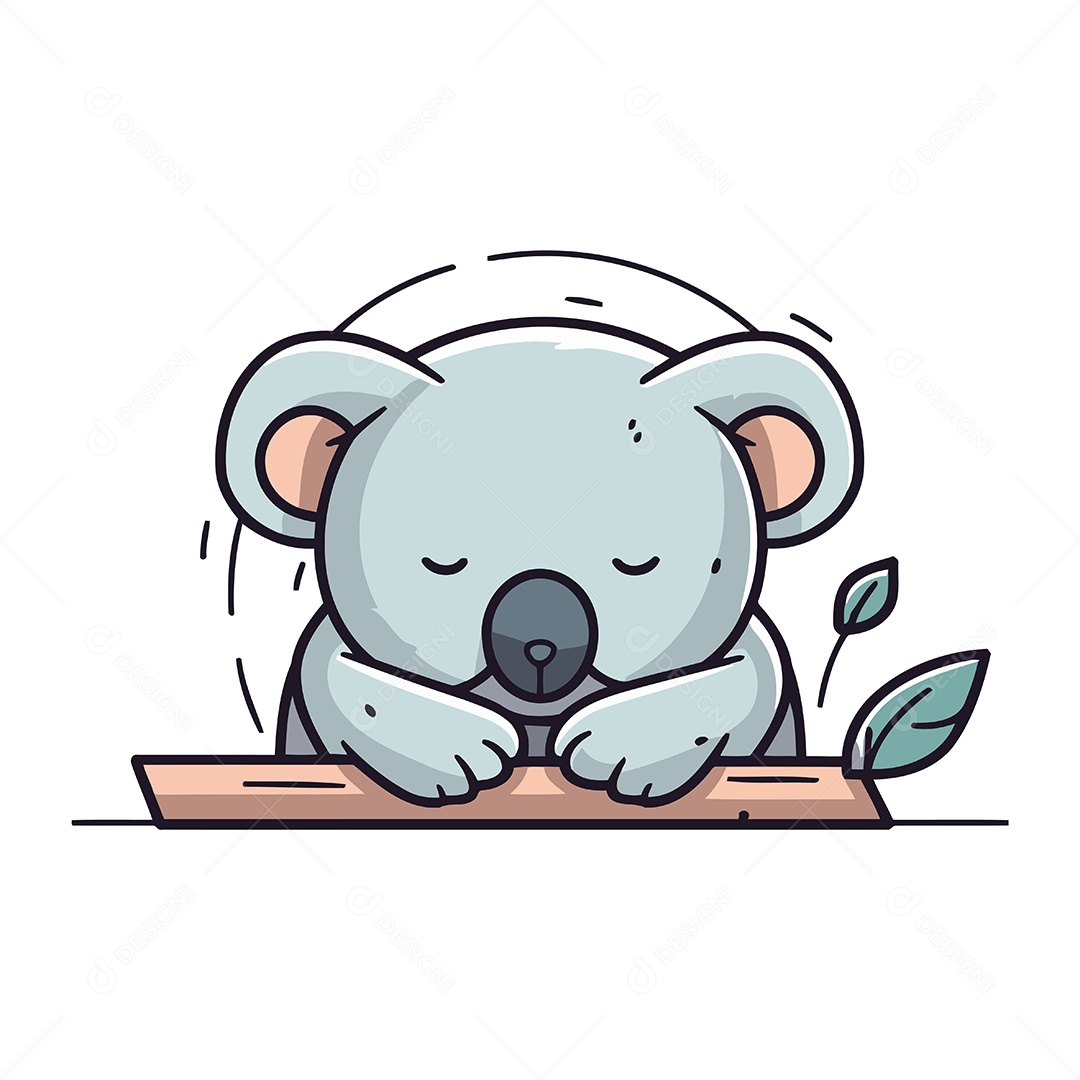 Coala Fofo Dormindo Ilustração Vetor EPS