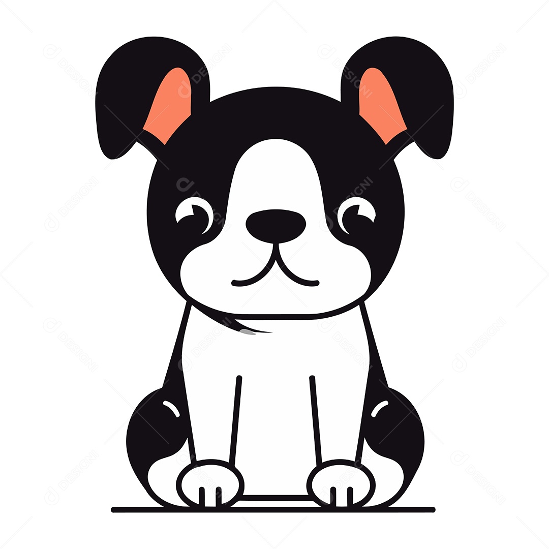 Cachorro de Desenho Animado Ilustração Vetor EPS