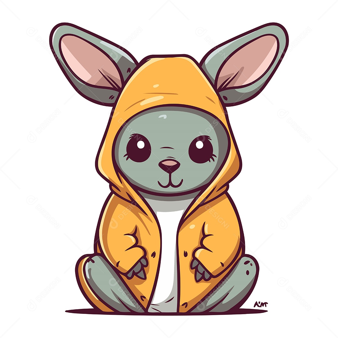 Canguru de Desenho Animado Ilustração Vetor EPS