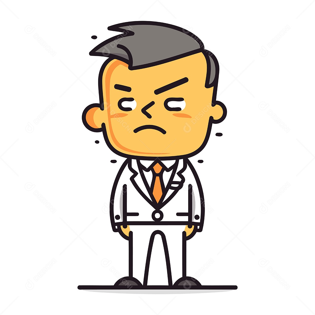 Chefe Zangado de Desenho Animado Ilustração Vetor EPS