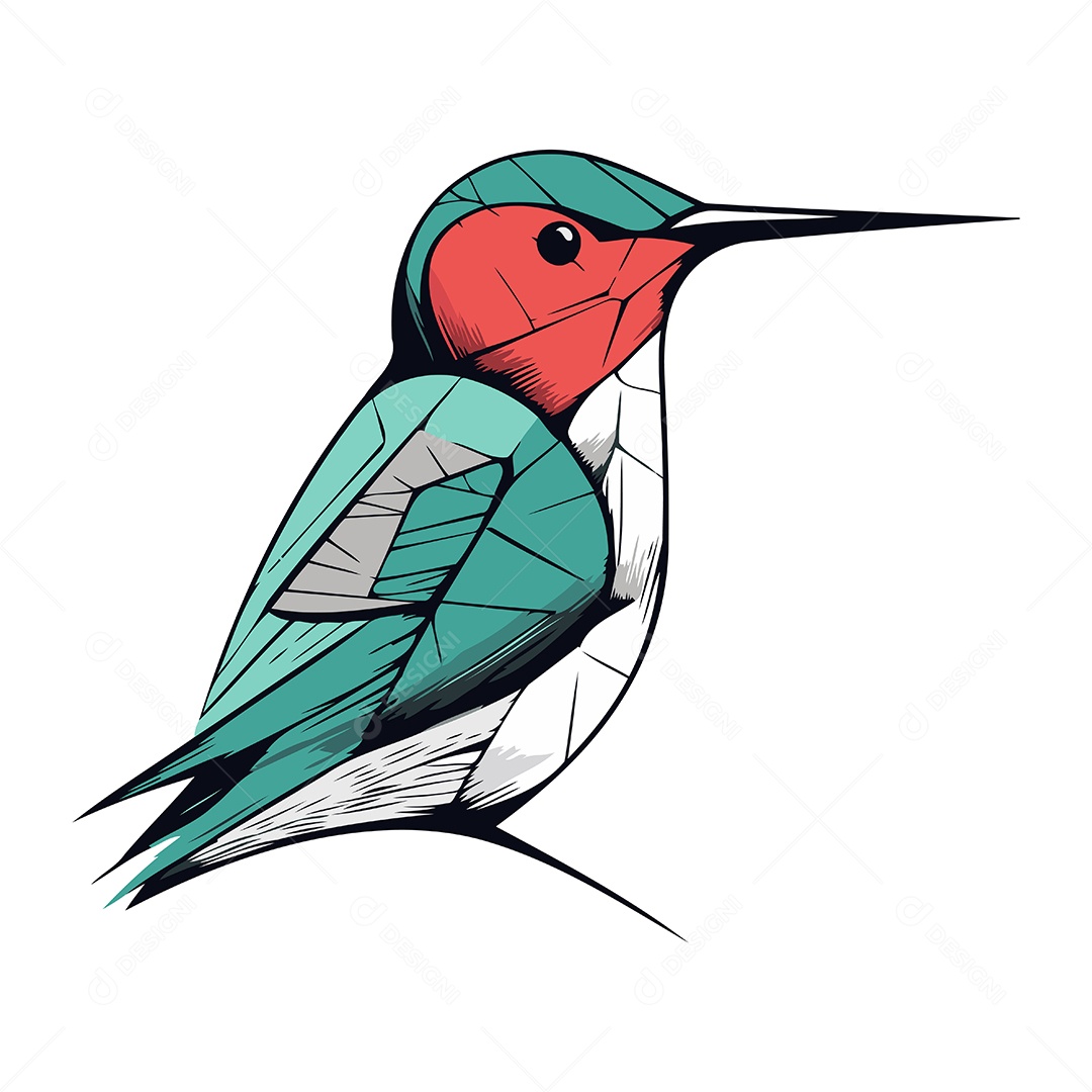 Beija Flor de Desenho Animado Ilustração Vetor EPS