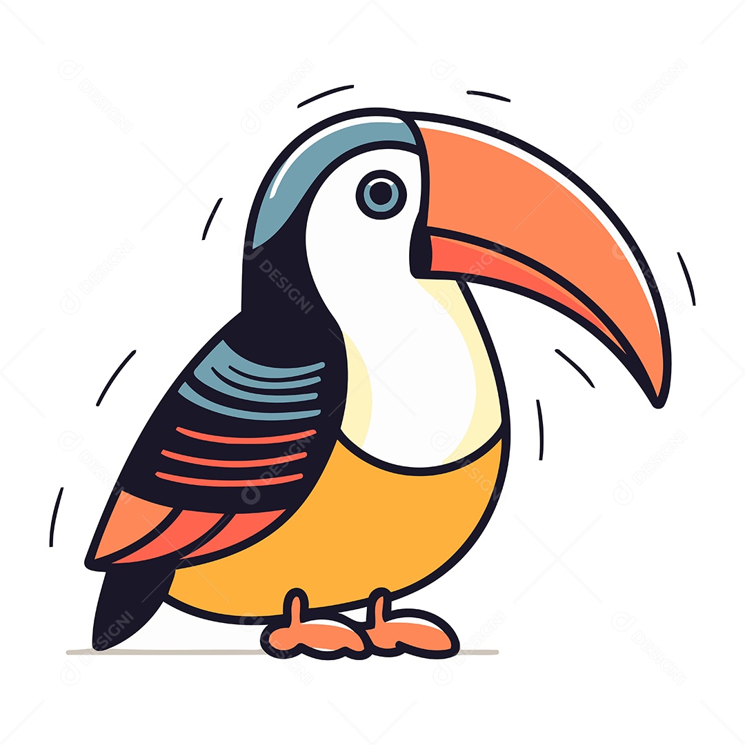 Tucano de Desenho Animado Ilustração Vetor EPS