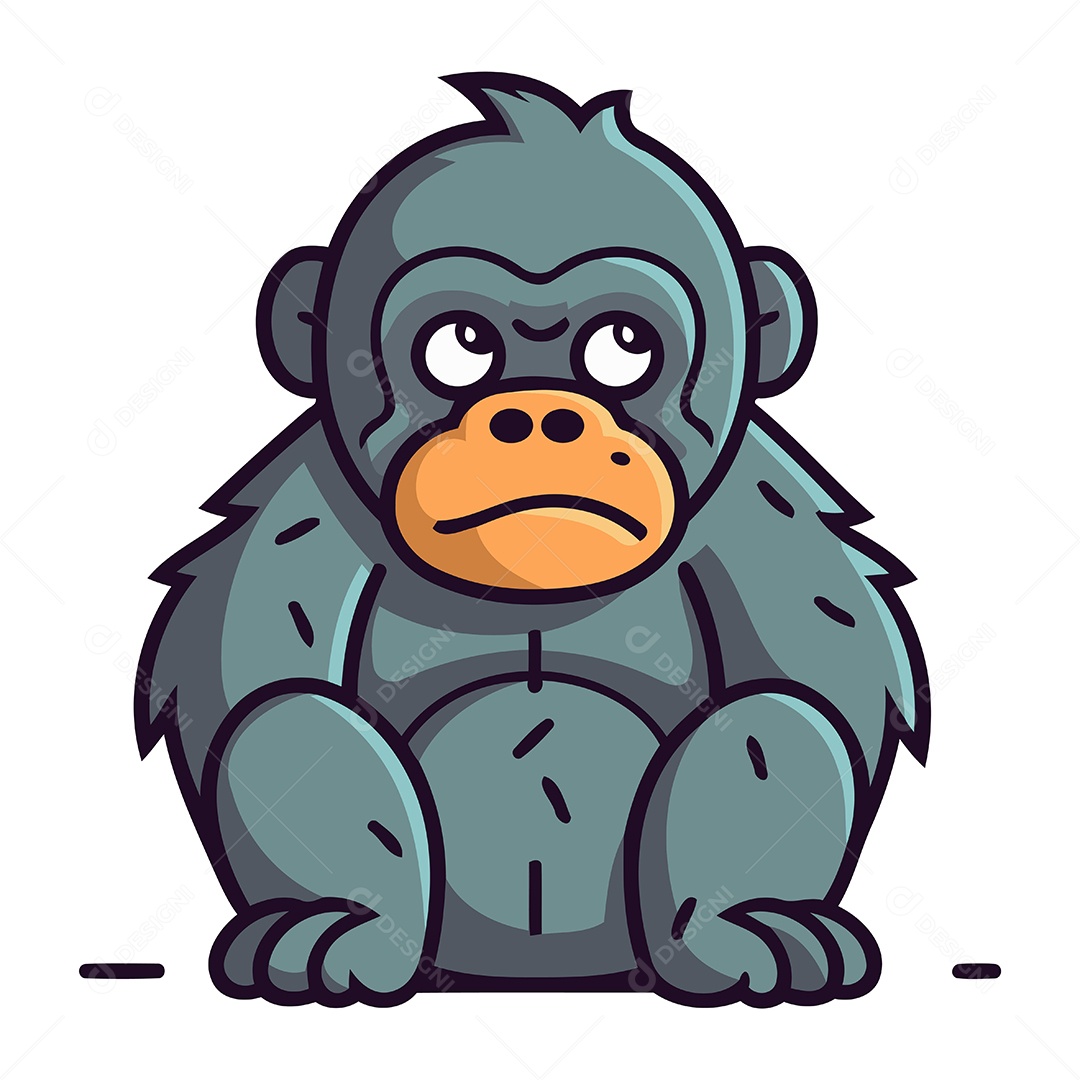 Gorila de Desenho Animado Ilustração Vetor EPS