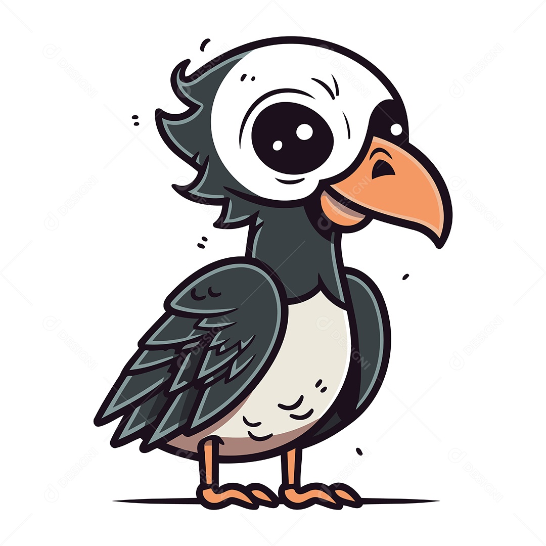 Abutre de Desenho Animado Ilustração Vetor EPS