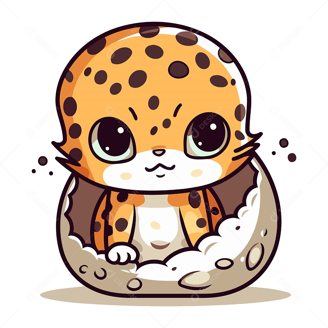 Filhote de Leopardo Desenho Animado Ilustração Vetor EPS
