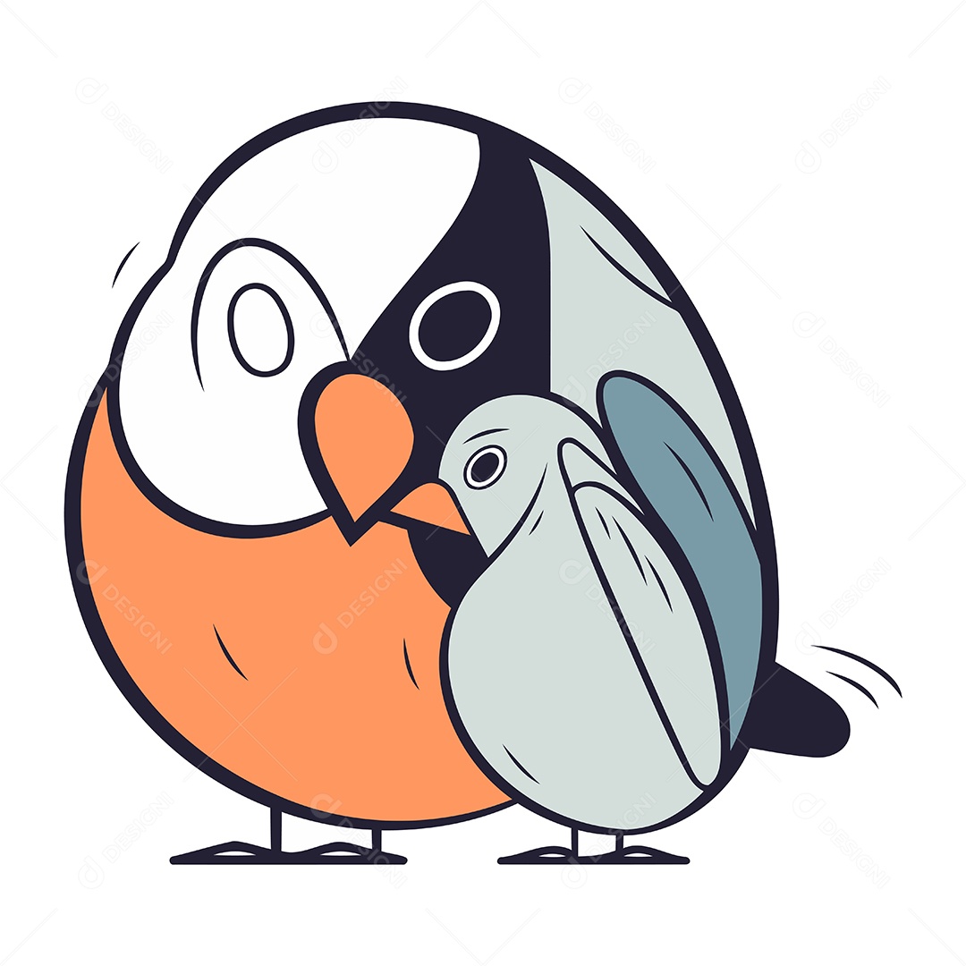 Pássaros de Desenho Animado Ilustração Vetor EPS