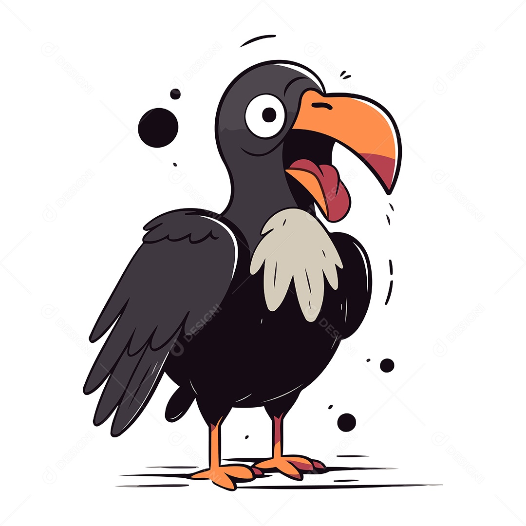 Corvo de Desenho Animado Ilustração Vetor EPS
