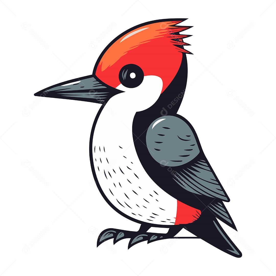 Pica Pau de Desenho Animado Ilustração Vetor EPS