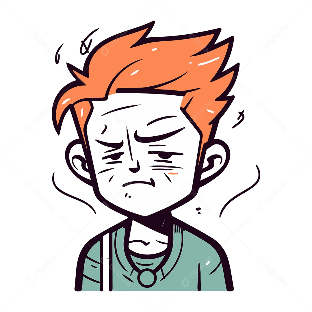 Homem Irritado de Desenho Animado Ilustração Vetor EPS