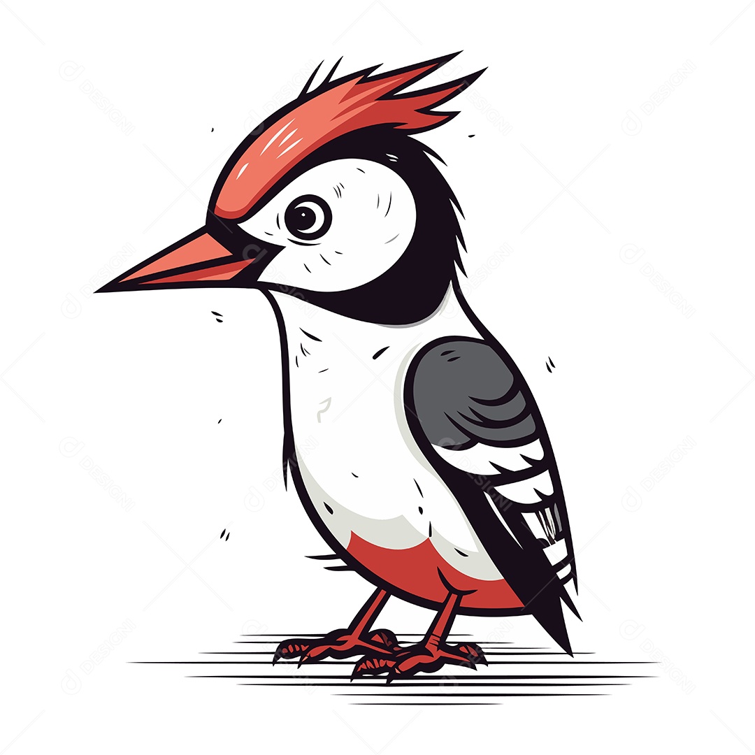 Pica Pau de Desenho Animado Ilustração Vetor EPS