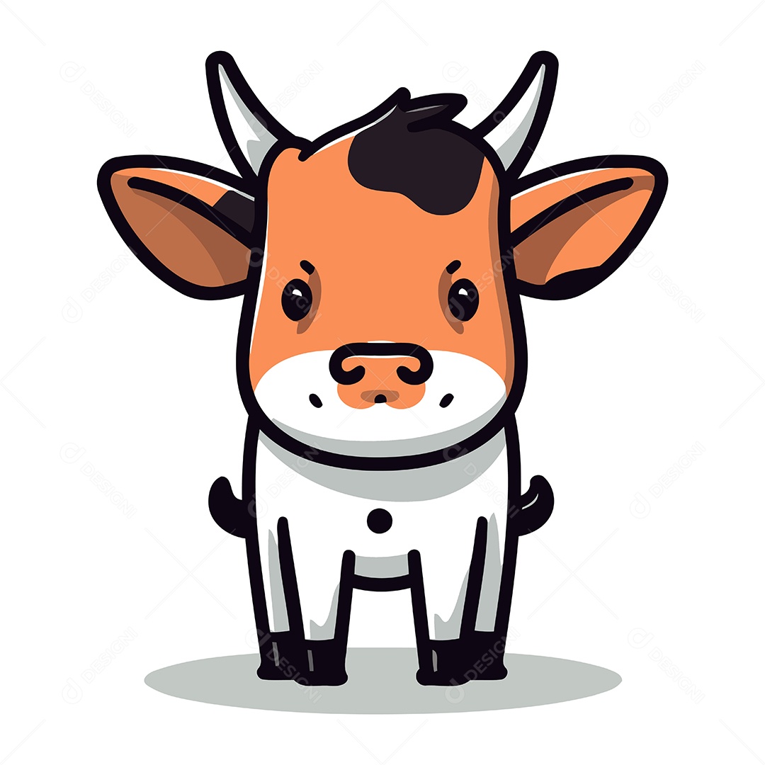 Vaca de Desenho Animado Ilustração Vetor EPS