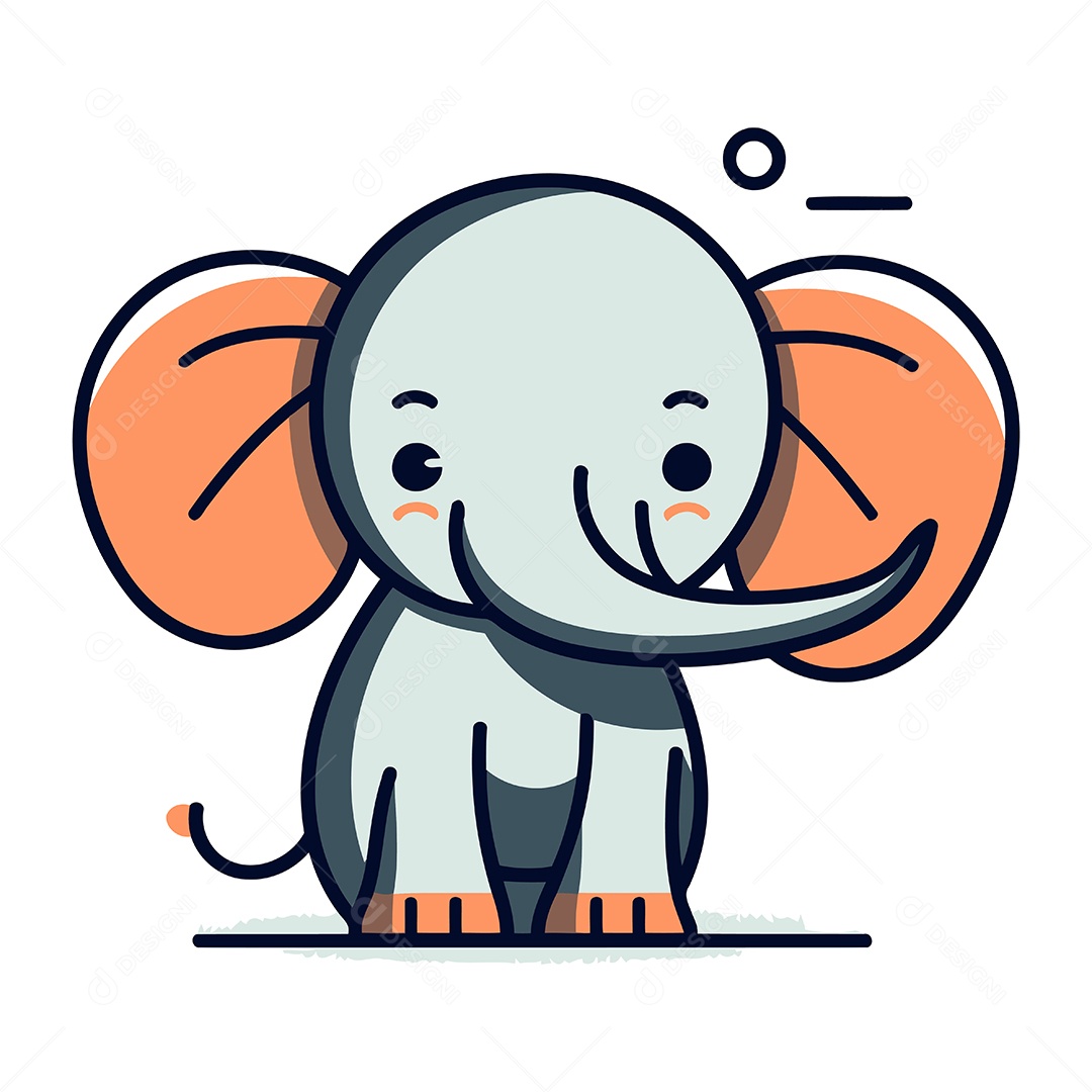 Elefante de Desenho Animado Ilustração Vetor EPS