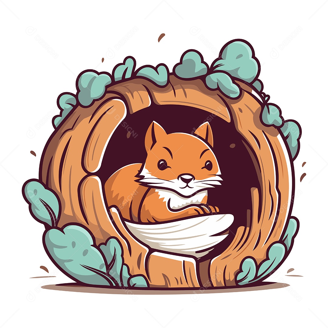 Raposa de Desenho Animado Ilustração Vetor EPS