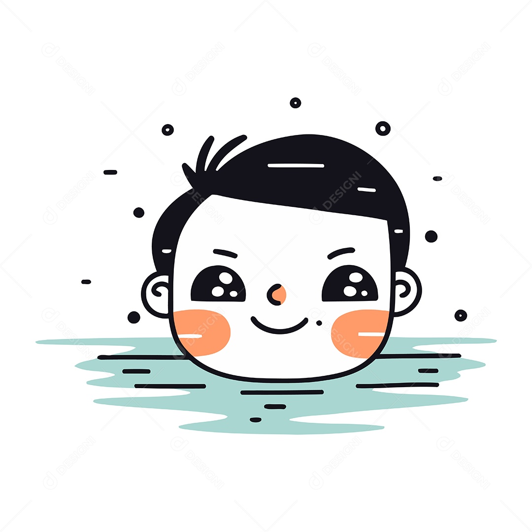 Menino Fofo de Desenho Animado Ilustração Vetor EPS