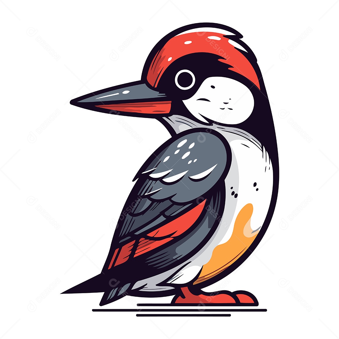 Pica Pau de Desenho Animado Ilustração Vetor EPS