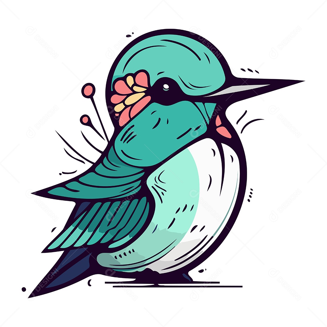 Beija Flor de Desenho Animado Ilustração Vetor EPS