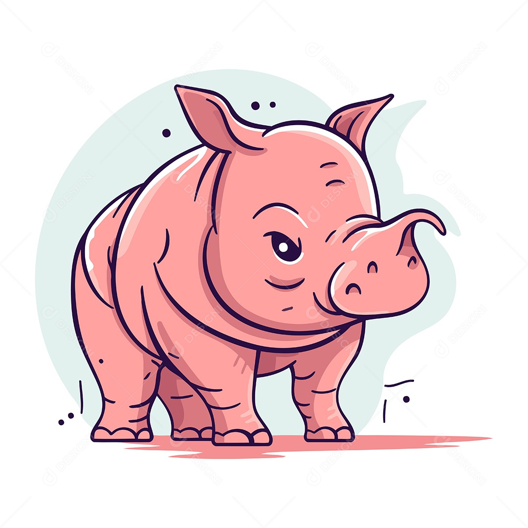 Porco de Desenho Animado Ilustração Vetor EPS