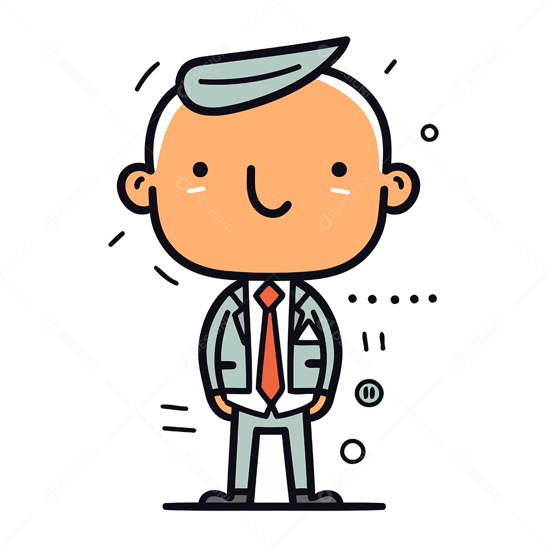 Homem de Terno Desenho Animado Ilustração Vetor EPS