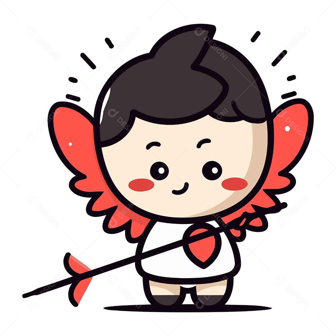 Cupido de Desenho Animado Ilustração Vetor EPS