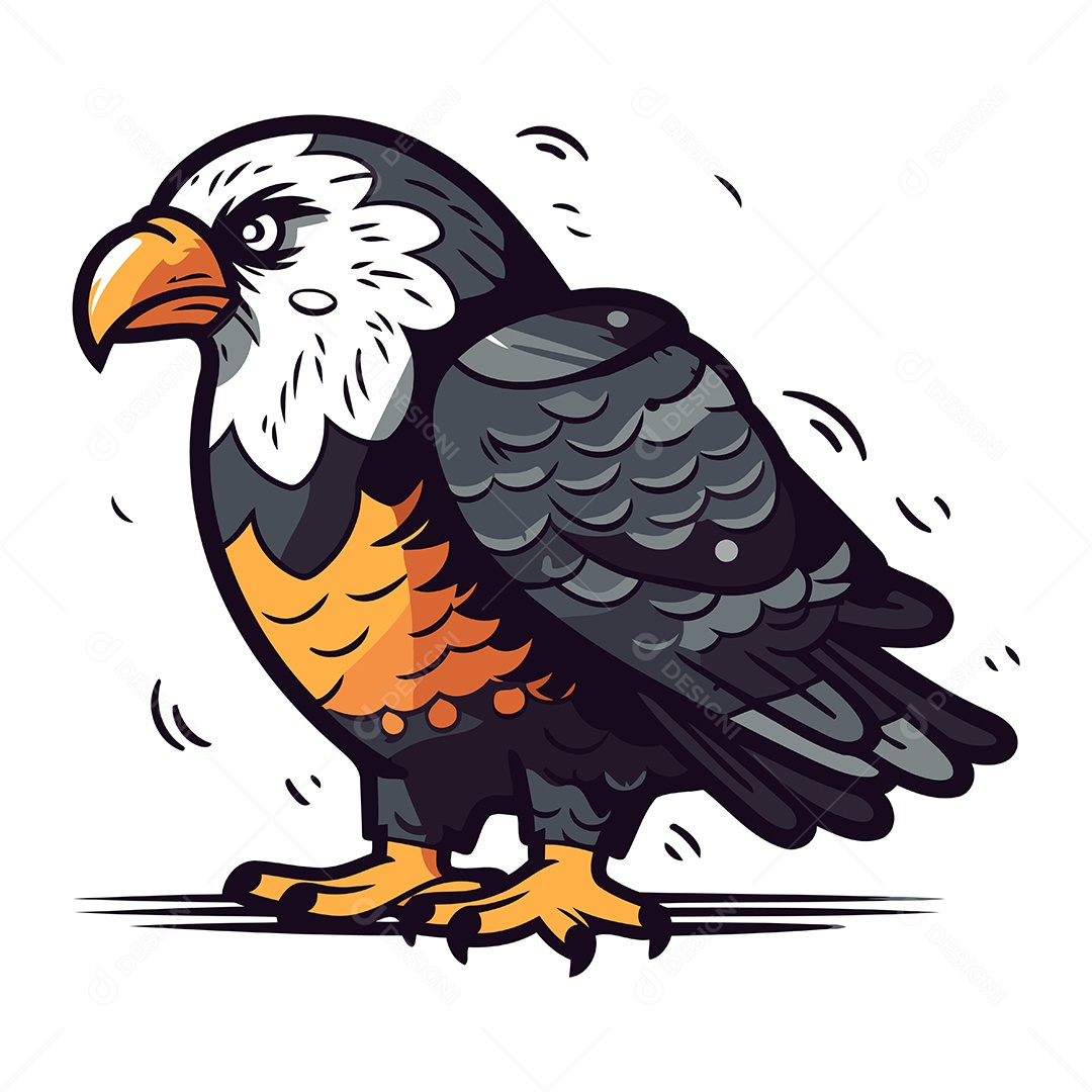 Águia de Desenho Animado Ilustração Vetor EPS