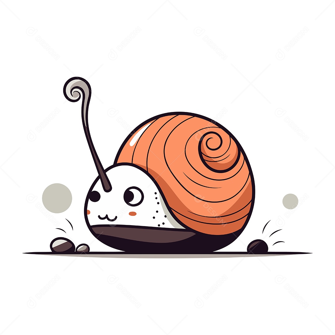 Caracol de Desenho Animado Ilustração Vetor EPS